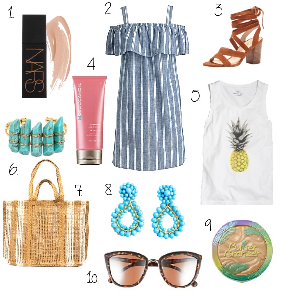 Stylish Summer Essentials including the best in makeup, hair care, and accessories via Peaches In A Pod Blog.