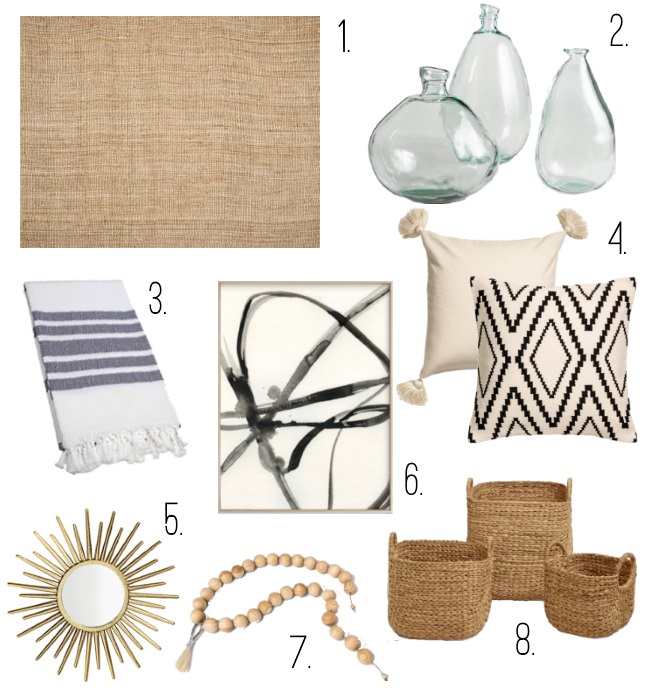 Currently Loving: Home Decor via Peaches In A Pod blog. Natural elements like jute rugs and baskets are dominating my home space and these are some of my favorite finds. You shop these by downloading the LIKEtoKNOW.it app and taking a pic of this collage.